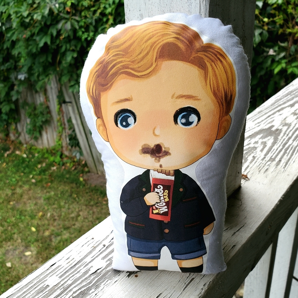 Willy Wonka Augustus Gloop Pillow Pal. New.